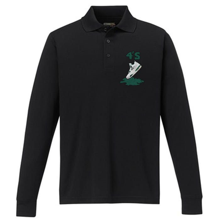 Lover Loser Hustles Dripping Matching Oxidized Green 4s Performance Long Sleeve Polo