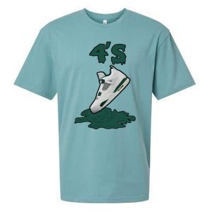 Lover Loser Hustles Dripping Matching Oxidized Green 4s Sueded Cloud Jersey T-Shirt