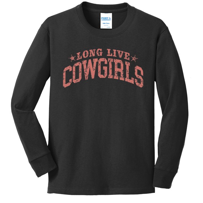 Long Live Howdy Rodeo Western Country Southern Cowgirls Kids Long Sleeve Shirt