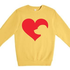 Labrador Love Heart For Women Girl Who Love Labrador Dogs Premium Crewneck Sweatshirt