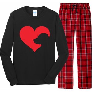 Labrador Love Heart For Women Girl Who Love Labrador Dogs Long Sleeve Pajama Set