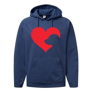 Labrador Love Heart For Women Girl Who Love Labrador Dogs Performance Fleece Hoodie