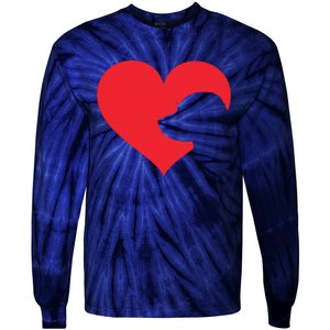 Labrador Love Heart For Women Girl Who Love Labrador Dogs Tie-Dye Long Sleeve Shirt