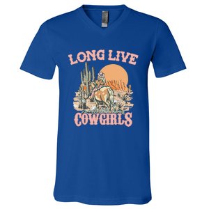 Long Live Howdy Rodeo Western Country Southern Cowgirls V-Neck T-Shirt