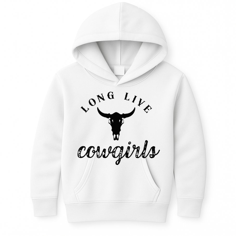 Long Live Howdy Rodeo Western Country Southern Cowgirls Kids Hoodie