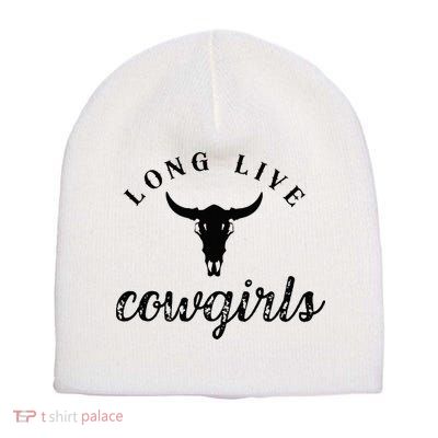 Long Live Howdy Rodeo Western Country Southern Cowgirls Short Acrylic Beanie