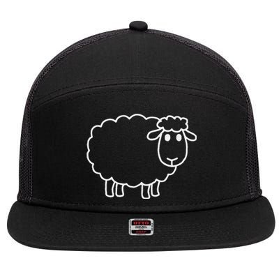 Laughing Lamb Hilarious Outsider Sheep 7 Panel Mesh Trucker Snapback Hat