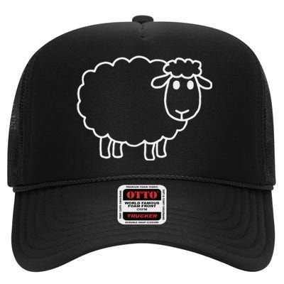 Laughing Lamb Hilarious Outsider Sheep High Crown Mesh Back Trucker Hat