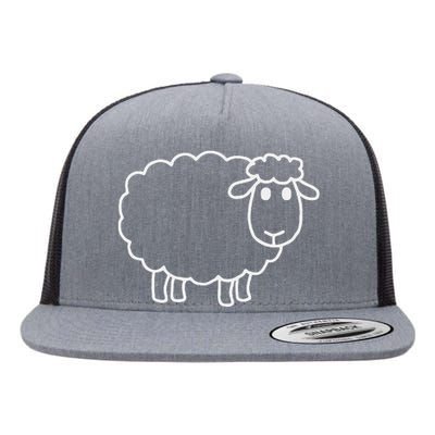 Laughing Lamb Hilarious Outsider Sheep Flat Bill Trucker Hat