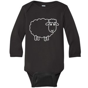 Laughing Lamb Hilarious Outsider Sheep Baby Long Sleeve Bodysuit