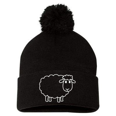 Laughing Lamb Hilarious Outsider Sheep Pom Pom 12in Knit Beanie