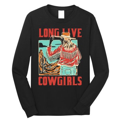 Long Live Howdy Cowgirls Western Country Vintage Cowboy Long Sleeve Shirt