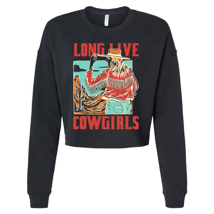 Long Live Howdy Cowgirls Western Country Vintage Cowboy Cropped Pullover Crew