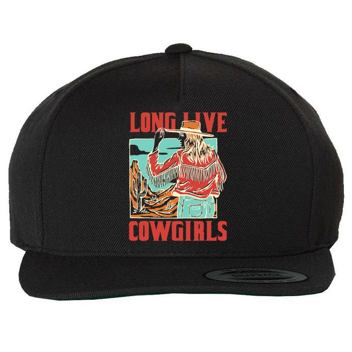 Long Live Howdy Cowgirls Western Country Vintage Cowboy Wool Snapback Cap