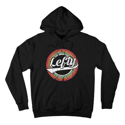 Lefty Left Handed Proud Retro Vintage Rainbow Hoodie