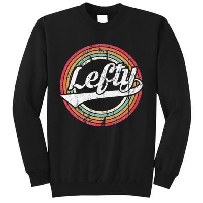 Lefty Left Handed Proud Retro Vintage Rainbow Sweatshirt