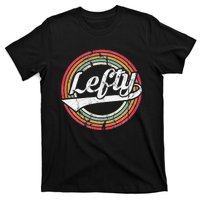 Lefty Left Handed Proud Retro Vintage Rainbow T-Shirt