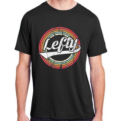 Lefty Left Handed Proud Retro Vintage Rainbow Adult ChromaSoft Performance T-Shirt