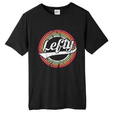 Lefty Left Handed Proud Retro Vintage Rainbow Tall Fusion ChromaSoft Performance T-Shirt