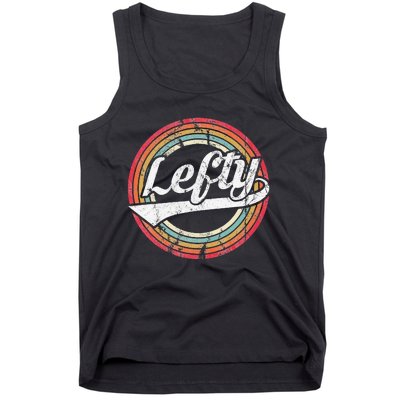 Lefty Left Handed Proud Retro Vintage Rainbow Tank Top