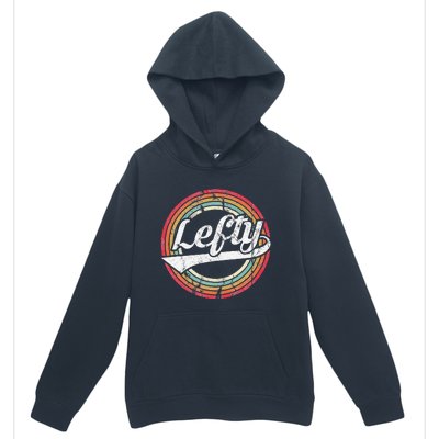 Lefty Left Handed Proud Retro Vintage Rainbow Urban Pullover Hoodie