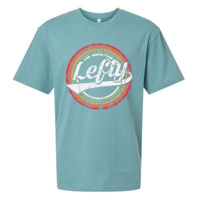 Lefty Left Handed Proud Retro Vintage Rainbow Sueded Cloud Jersey T-Shirt