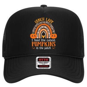 Lunch Lady Halloween School Cafeteria Worker Cutest Pumpkins High Crown Mesh Back Trucker Hat