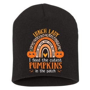 Lunch Lady Halloween School Cafeteria Worker Cutest Pumpkins Short Acrylic Beanie