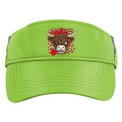 Leopard Love Highland Cow Heifer Bandana Valentines Day Funny Gift Adult Drive Performance Visor