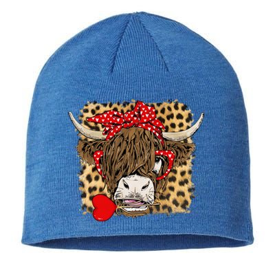 Leopard Love Highland Cow Heifer Bandana Valentines Day Funny Gift Sustainable Beanie