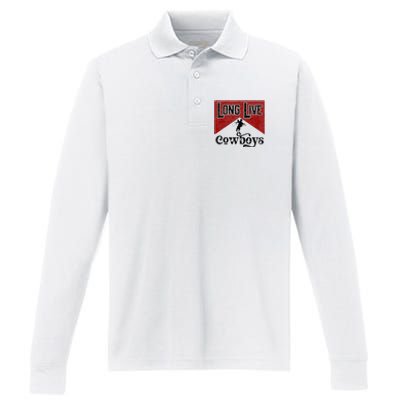 Long Live Howdy Rodeo Western Country Southern Cowboys Performance Long Sleeve Polo