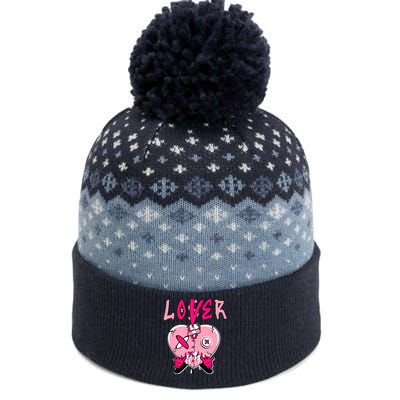 Loser Lover Heart Dripping Low Triple Pink Matching The Baniff Cuffed Pom Beanie