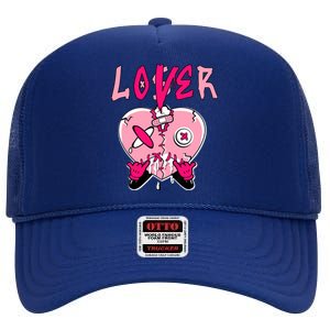 Loser Lover Heart Dripping Low Triple Pink Matching High Crown Mesh Back Trucker Hat