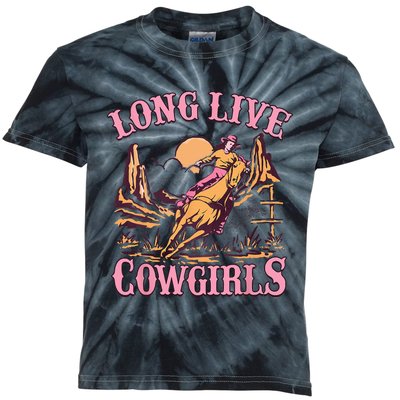 Long Live Howdy Rodeo Western Country Southern Cowgirls Kids Tie-Dye T-Shirt