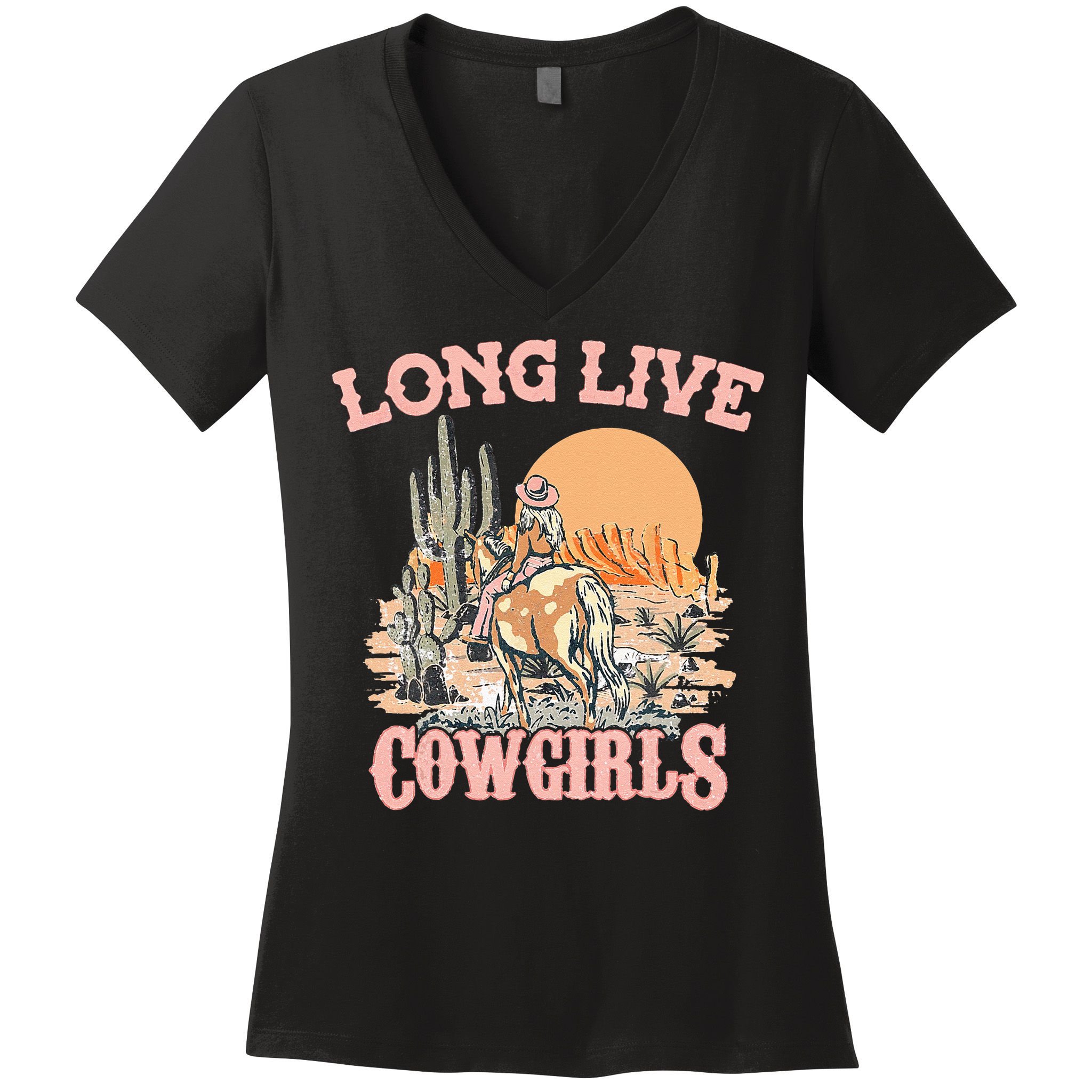 Long Live Howdy Rodeo Western Country Southern Cowgirls Women's V-Neck T-Shirt