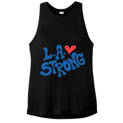 Love La Heart Los Angeles Strong Supportive Ladies PosiCharge Tri-Blend Wicking Tank