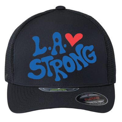 Love La Heart Los Angeles Strong Supportive Flexfit Unipanel Trucker Cap