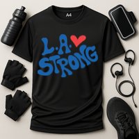 Love La Heart Los Angeles Strong Supportive Cooling Performance Crew T-Shirt
