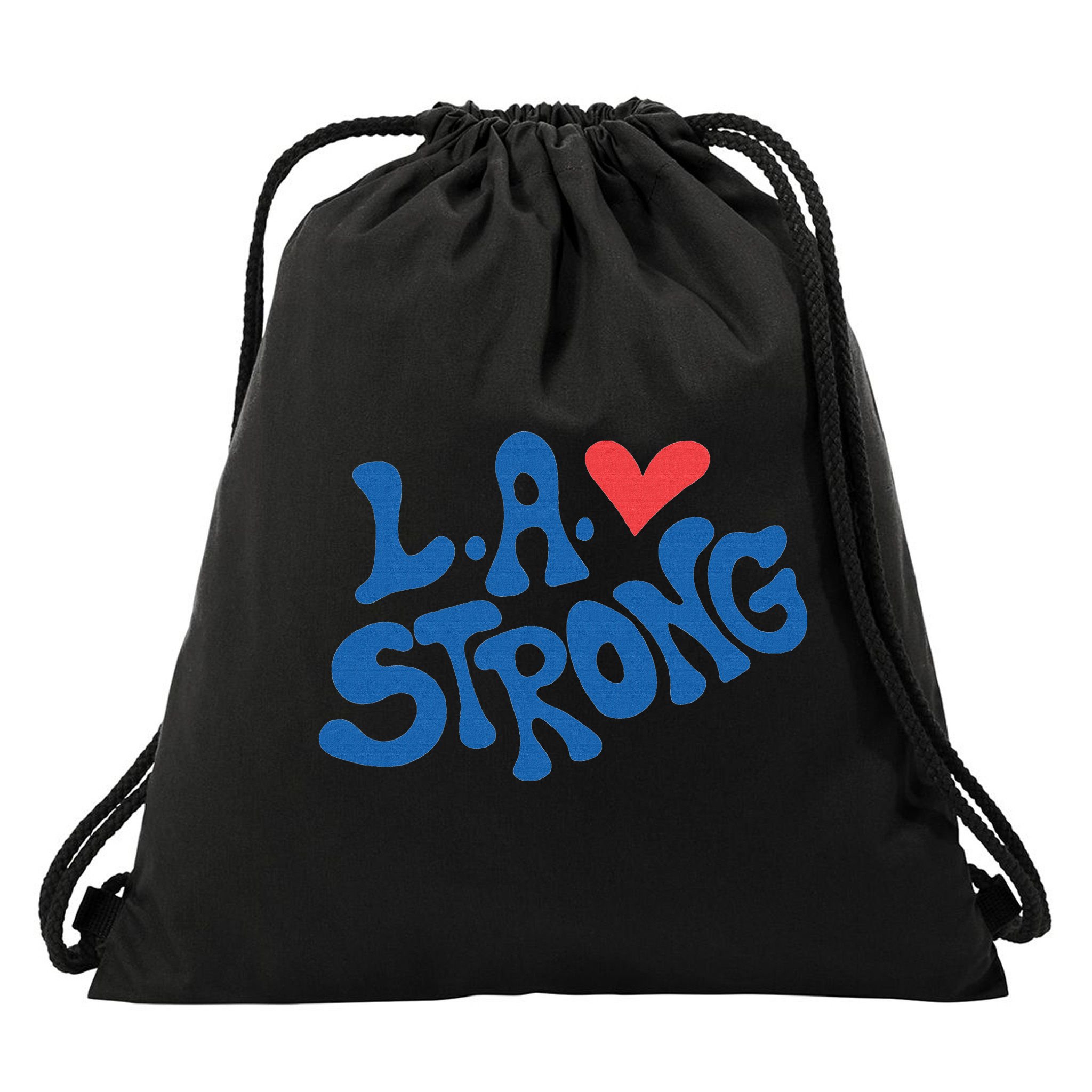 Love La Heart Los Angeles Strong Supportive Drawstring Bag