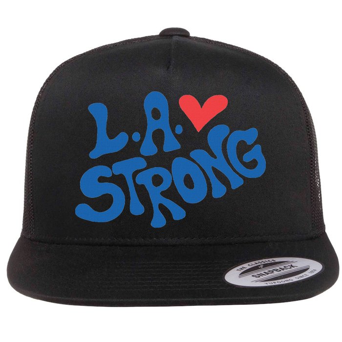 Love La Heart Los Angeles Strong Supportive Flat Bill Trucker Hat