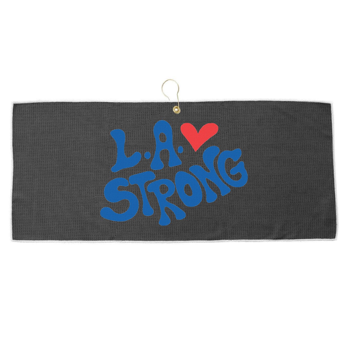 Love La Heart Los Angeles Strong Supportive Large Microfiber Waffle Golf Towel