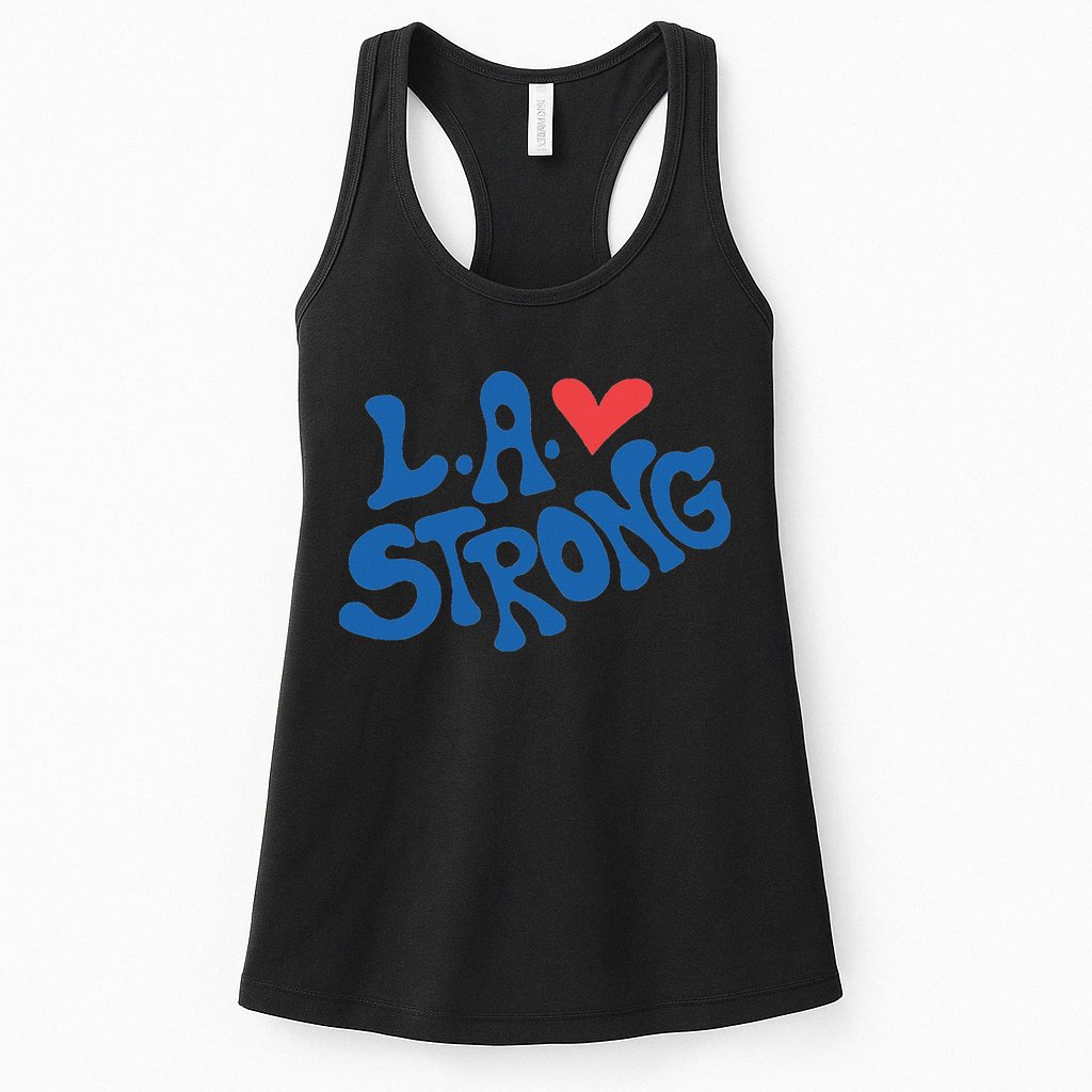 Love La Heart Los Angeles Strong Supportive Womens Tank Top