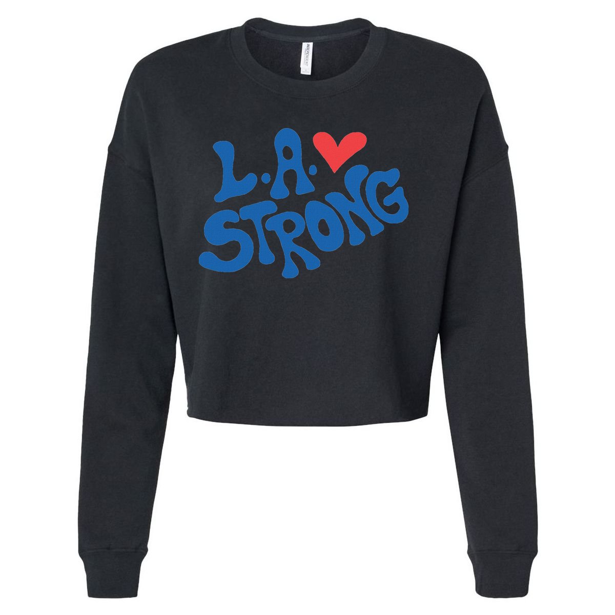 Love La Heart Los Angeles Strong Supportive Cropped Pullover Crew
