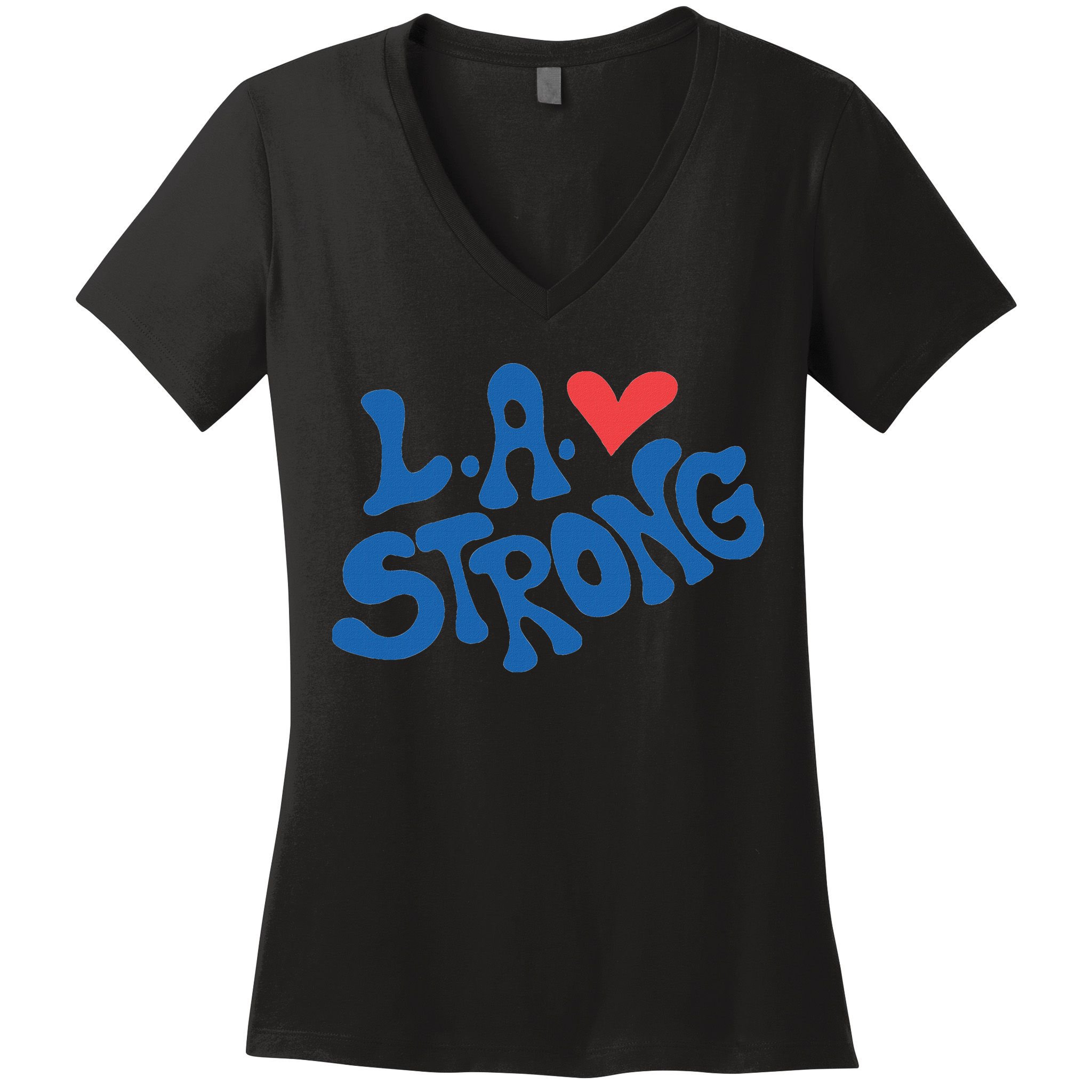 Love La Heart Los Angeles Strong Supportive Women's V-Neck T-Shirt