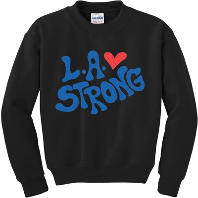 Love La Heart Los Angeles Strong Supportive Kids Sweatshirt