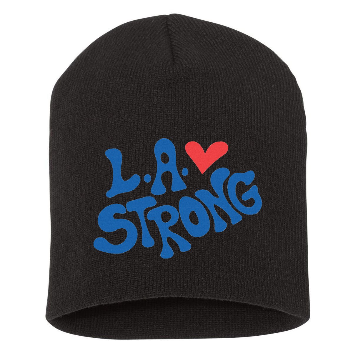Love La Heart Los Angeles Strong Supportive Short Acrylic Beanie