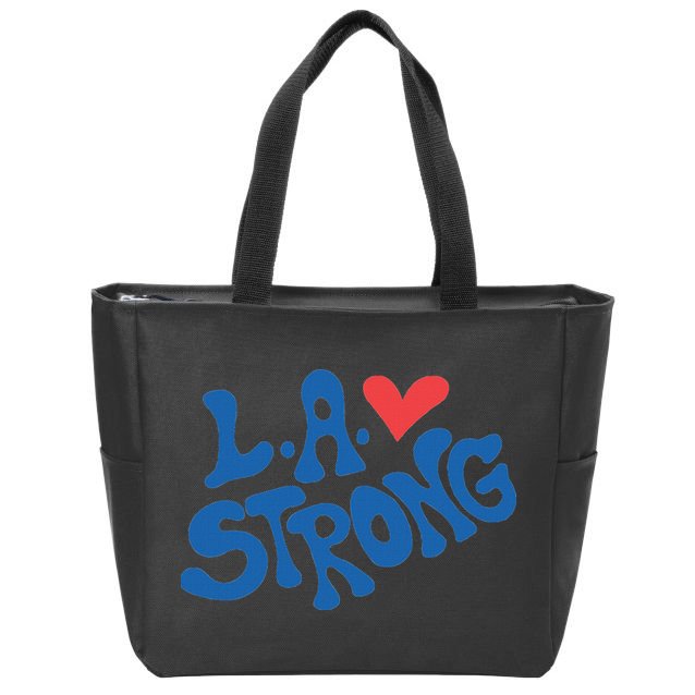 Love La Heart Los Angeles Strong Supportive Zip Tote Bag
