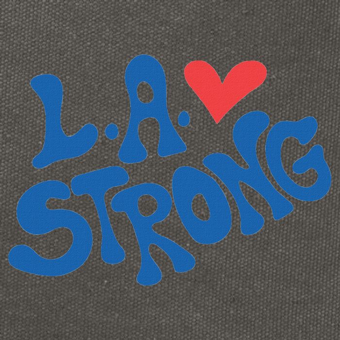 Love La Heart Los Angeles Strong Supportive Cotton Canvas Backpack