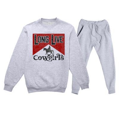 Long Live Howdy Rodeo Western Country Southern Cow Premium Crewneck Sweatsuit Set