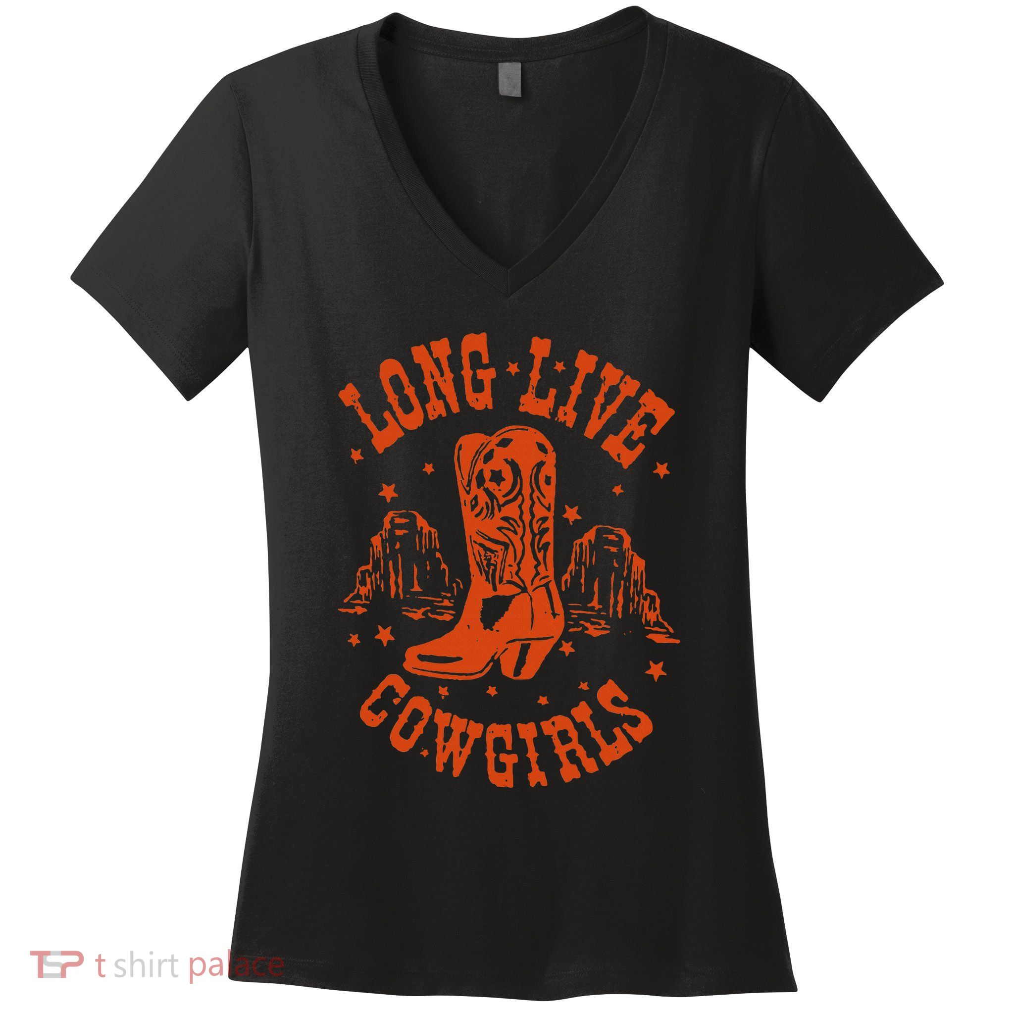 Long Live Howdy Rodeo Western Country Southern Cow Women's V-Neck T-Shirt